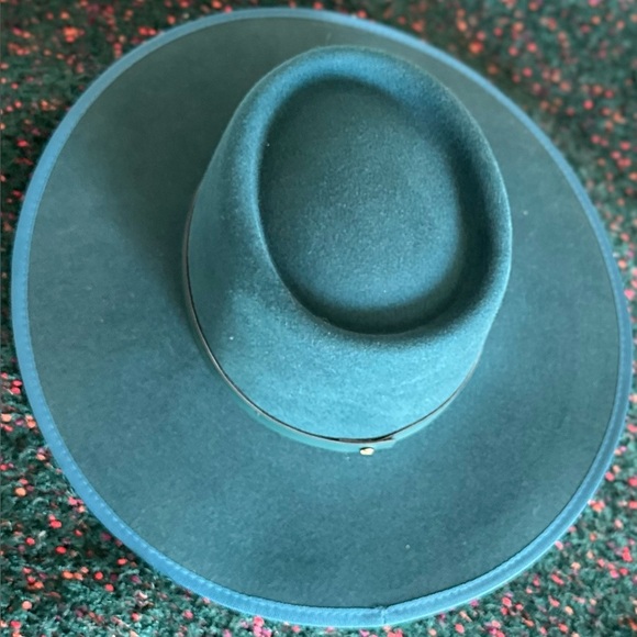 Wyeth by Todd Magill Teal Wide Brim Wool Hat — NWT Structured Boho Western Style main image 16